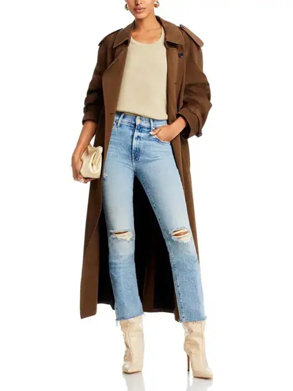 Mother The Insider Flood Fray Jeans Peak-A-Boo Size 26